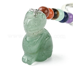 Cat Natural Green Aventurine Keychain&nbsp;KEYC-F040-11E