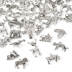 50Pcs 10Styles Tibetan Style Alloy Animals Pendants&nbsp;FIND-TA0008-19