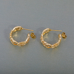 C-shaped Hollow Sunflower Brass Stud Earrings&nbsp;VI6809