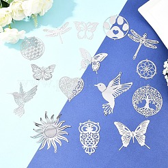 15Pcs 15 Styles 201 Stainless Steel Links Connector Charms&nbsp;STAS-YW0011-13