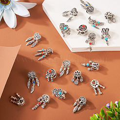 20Pcs 10 Styles Tibetan Style Alloy European Dangle Charms&nbsp;FIND-KS0001-30