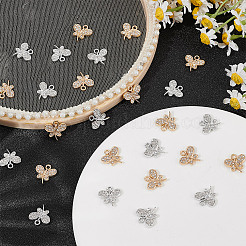 48Pcs 2 Colors Rack Plating Eco-friendly Alloy Crystal Rhinestone Butterfly Charms&nbsp;FIND-HY0003-77
