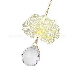 Brass Hollow Lotus Leaf Hanging Ornaments&nbsp;LS-HJEW-E012-03G-02