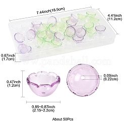 50Pcs 3 Colors Transparent Acrylic Bead Caps&nbsp;OACR-FS0002-45
