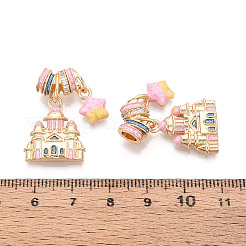 Brass Micro Pave Cubic Zirconia Pendants&nbsp;KK-T072-44G