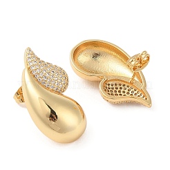 Rack Plating Brass Micro Pave Clear Cubic Zirconia Stud Earrings for Women&nbsp;EJEW-G394-40G