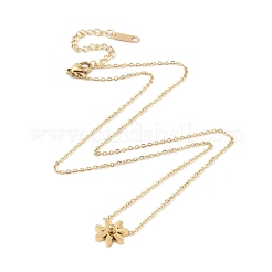 304 Stainless Steel Flower Pendant Necklaces&nbsp;NJEW-N055-05G