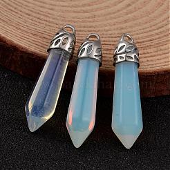 Bullet Natural & Synthetic Mixed Stone Pointed Pendants&nbsp;G-E332-C