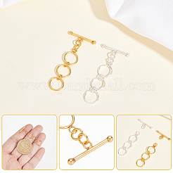 2Pcs 2 Colors 925 Sterling Silver Toggle Clasps&nbsp;STER-GA0001-41