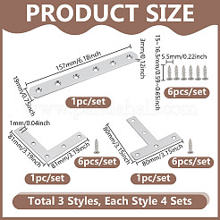 12 Sets 3 Styles 201 Stainless Steel Bracket&nbsp;FIND-GA0005-44