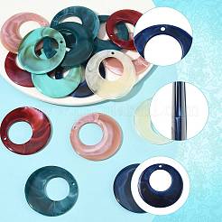 24Pcs 6 Colors Acrylic Pendants&nbsp;OACR-FS0002-66