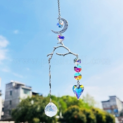 Alloy Moon & Branches Hanging Ornaments&nbsp;PW-WG23D97-01