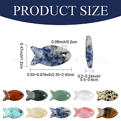 10Pcs 10 Styles Natural & Synthetic Mixed Gemstone Pendants&nbsp;G-YW0002-80