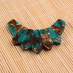 Assembled Dyed Synthetic Imperial Jasper and Bronzite Pendants&nbsp;G-E327-01