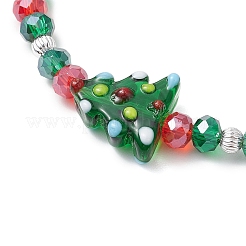 Christmas Tree Glass Beaded Stretch Bracelets&nbsp;BJEW-JB11187