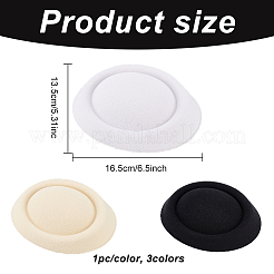 3Pcs 3 Colors Polyester Oval Pillbox Stewardess Fascinator Hat Base for Millinery&nbsp;AJEW-FG0002-75