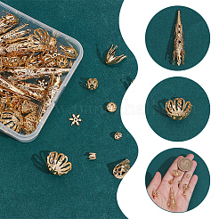 72Pcs 9 Styles Brass Bead Caps&nbsp;FIND-AR0005-37