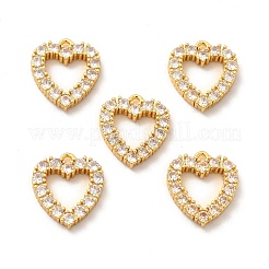 Brass Micro Pave Clear Cubic Zirconia Pendants&nbsp;KK-M238-02G