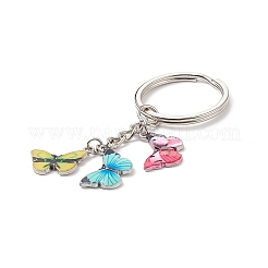 3Pcs Colorful Butterfly Alloy Enamel Pendant Keychain&nbsp;KEYC-JKC00388