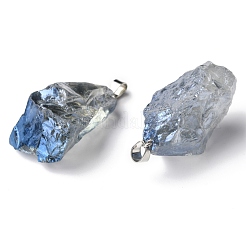 Rough Raw Electroplate Natural Crystal Quartz Pendants&nbsp;G-S282-15E