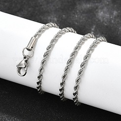 Tarnish Resistant 304 Stainless Steel Rope Chain Necklaces&nbsp;STAS-S029-01