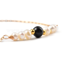 Natural Black Agate Beaded Bracelets&nbsp;BJEW-JB05327-02