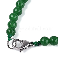 Natural Malaysia Jade Round & Cone Beaded Necklaces&nbsp;NJEW-N064-03H