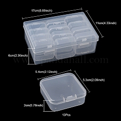 12Pcs Square Plastic Organizer Beads Storage Containers&nbsp;CON-YW0001-35
