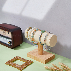 Velvet T-Bar Bracelet Display Stands with Wood Base&nbsp;BDIS-WH0003-29