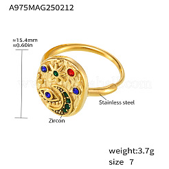 304 Stainless Steel & Cubic Zirconia Finger Rings for Women&nbsp;FS-WG99359-03