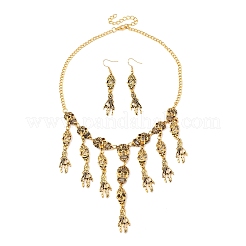 Halloween Tibetan Style Alloy Bib Necklaces & Dangle Earring Sets&nbsp;SJEW-P006-02AG