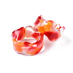 Resin Wave Cuff Ring&nbsp;RJEW-T022-011
