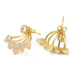 Cubic Zirconia Teardrop Front Back Stud Earrings&nbsp;EJEW-Q770-04G