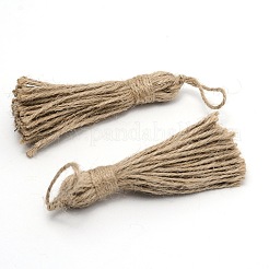 Jute Tassel Pendant Decorations&nbsp;AJEW-WH0181-54