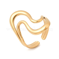 304 Stainless Steel Cuff Open Rings for Women&nbsp;RJEW-L342-15G