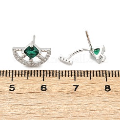 925 Sterling Silver Cubic Zirconia Stud Earrings&nbsp;EJEW-V019-01P