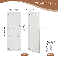 6Pcs 8-Hole 201 Stainless Steel Bracket&nbsp;STAS-GA0001-52