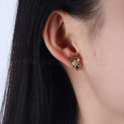 Christmas Deer Alloy Rhinestone Stud Earrings&nbsp;FS-WGA5BB1-01
