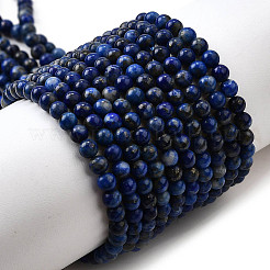 Natural Lapis Lazuli Beads Strands&nbsp;G-L621-B10-4mm-AB