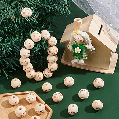 50Pcs Natural Wood European Beads&nbsp;WOOD-OC0003-60