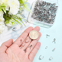 140Pcs 4 Styles 304 Stainless Steel Snap on Bails&nbsp;STAS-BBC0010-65