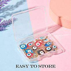 32Pcs 16 Styles Evil Eye Zinc Alloy Epoxy Resin Connector Charms&nbsp;ENAM-TA0001-33