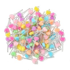 100Pcs Acrylic & Glass Pendants&nbsp;PALLOY-CJ00180