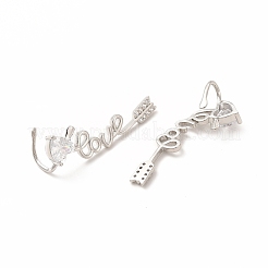 Rack Plating Brass Micro Pave Cubic Zirconia Stud Earrings for Women&nbsp;EJEW-H091-31P
