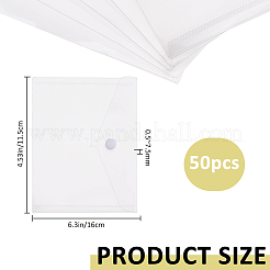50Pcs Rectangle Transparent PP Plastic File Pockets&nbsp;AJEW-FH0007-15