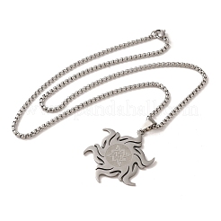 Non-Tarnish 201 Stainless Steel Sun with Knot Pendant Necklaces&nbsp;NJEW-P293-07P