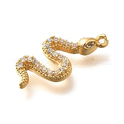 Brass Micro Pave Cubic Zirconia Pendants&nbsp;KK-K294-17G-02
