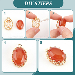 10Pcs Brass Pendant Cabochon Open Back Settings&nbsp;KK-BC0009-81