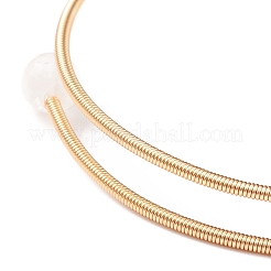 Natural Rose Quartz & Pearl Round Beaded Bangle&nbsp;X-BJEW-JB08464-02
