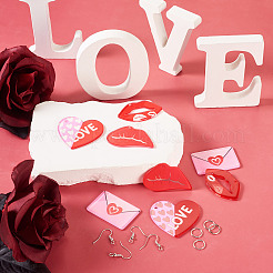 DIY Valentine's Day Love Heart Acrylic Dangle Earrings Making Kit&nbsp;DIY-TA0009-29